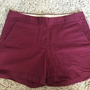 J CREW Burgundy Chino Shorts